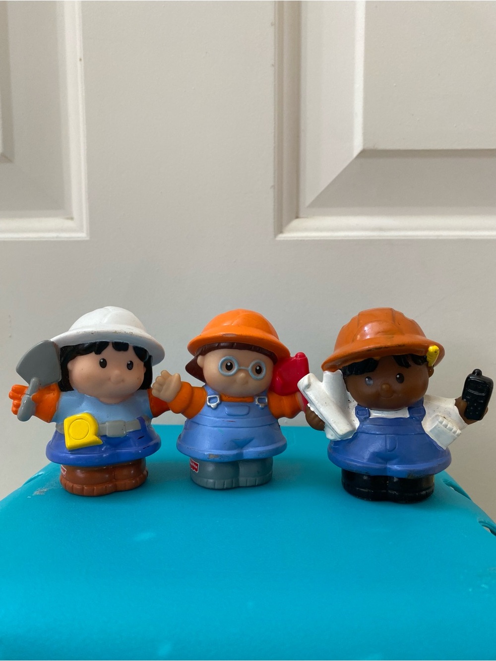 Fisher Price Little People Construction Workers Figures Flagger Michael Lot of 3